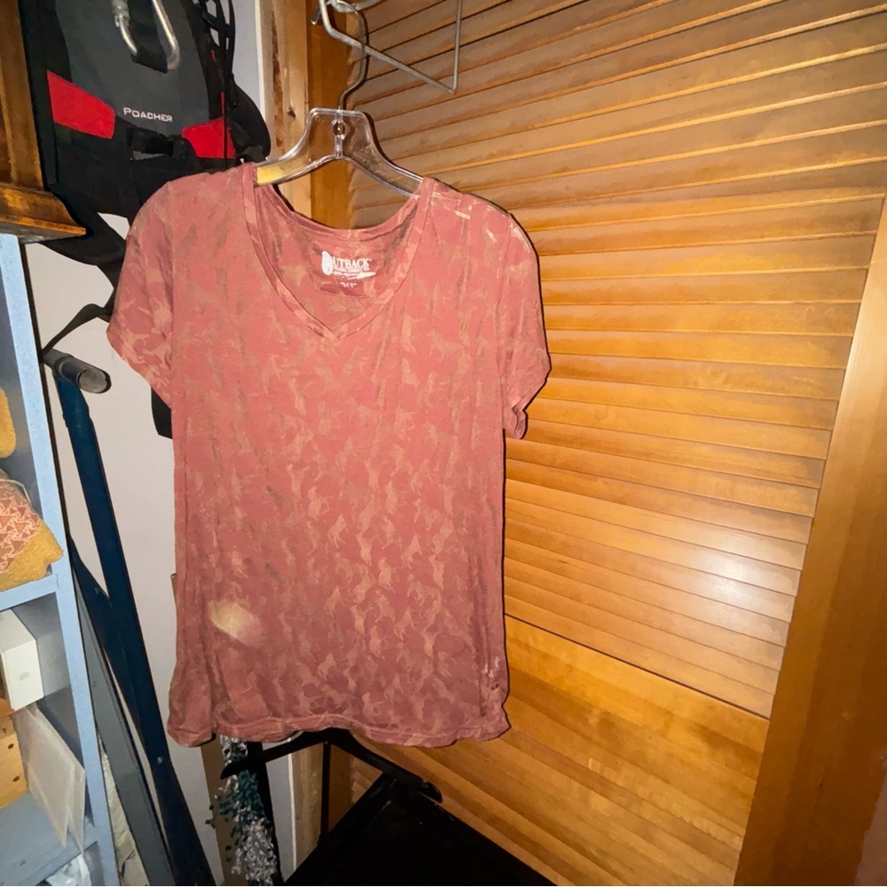 Outback Trading Company Red Patterned Shirt